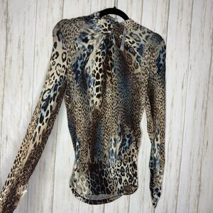 Cache NWT Y2K Leopard Print Top Large